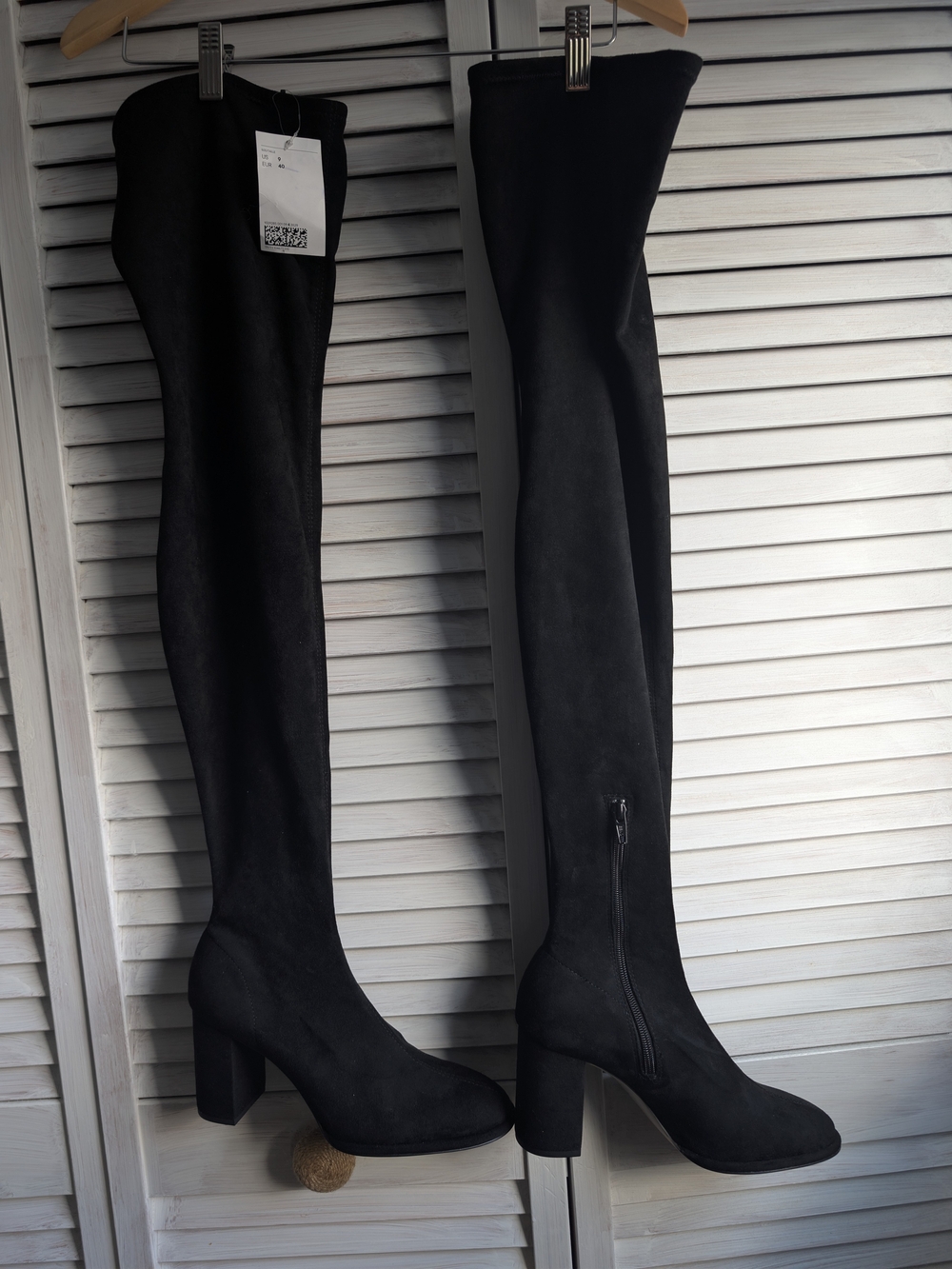 H&M Black Over-the-Knee Block Heel Boots